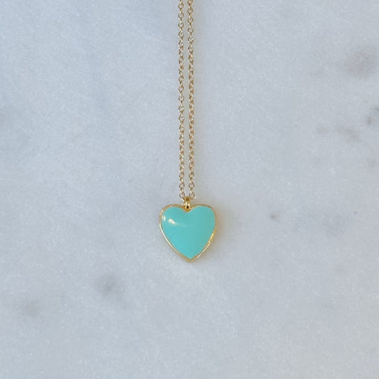 Dainty heart charm necklace