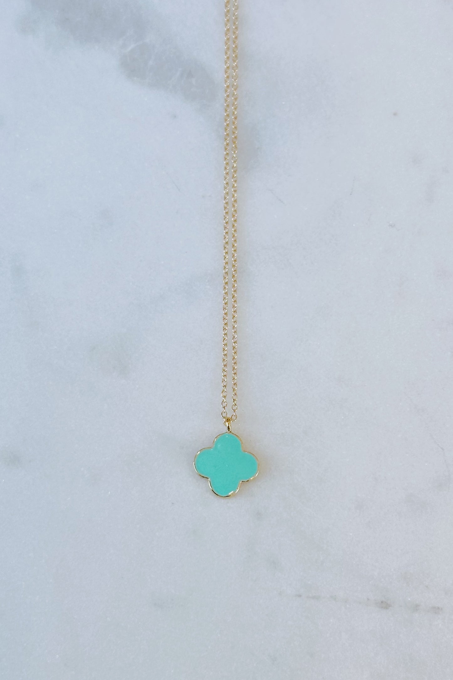 Gold clover charm necklace
