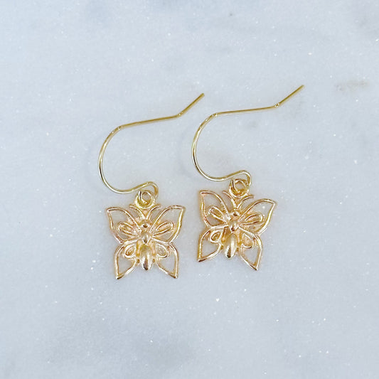 Butterfly charm dangle earrings
