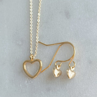 Gold Heart Charm Necklace