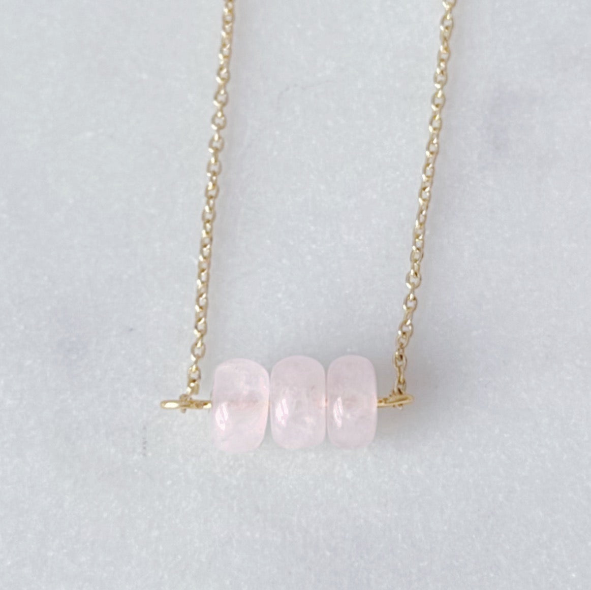 Dainty rose quartz necklace