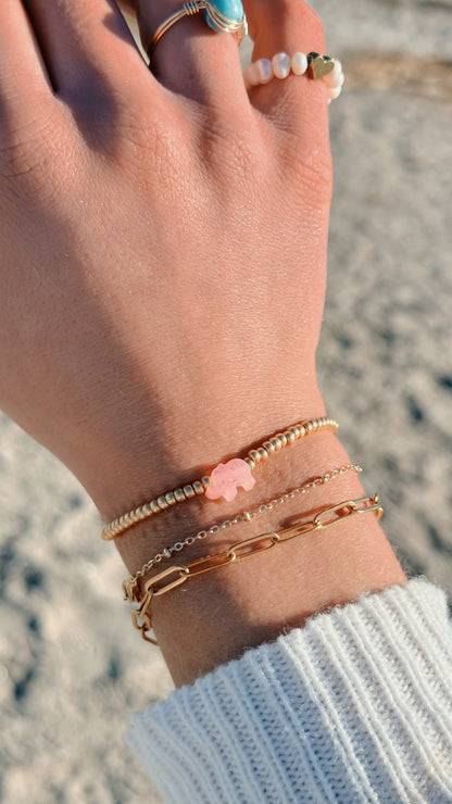 Gold paperclip bracelet