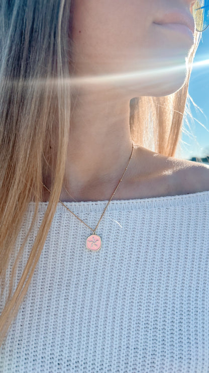 Pink starfish pendant necklace