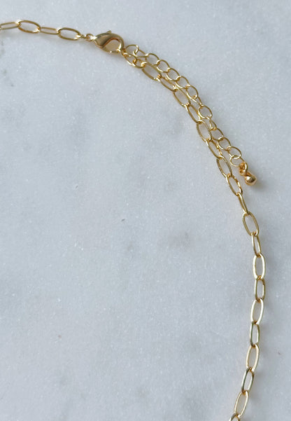 Dainty gold paperclip chain necklace