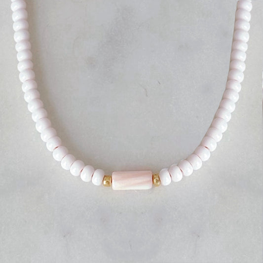 Spiaggia rosa beaded necklace