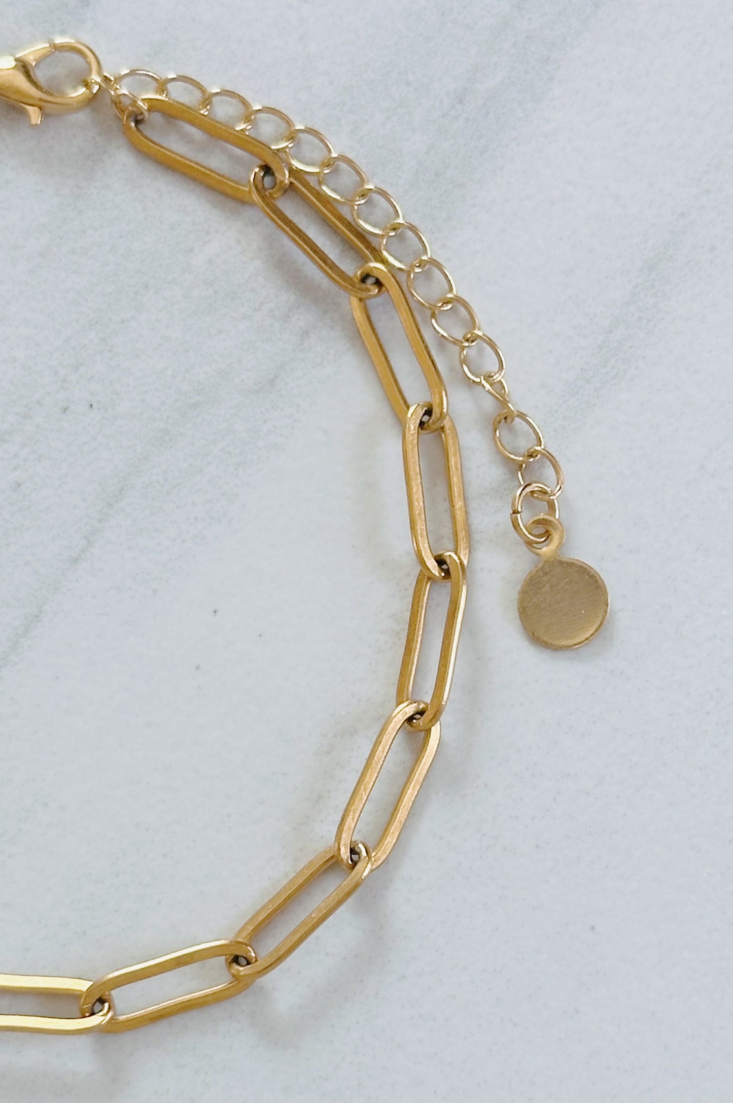 Gold paperclip bracelet