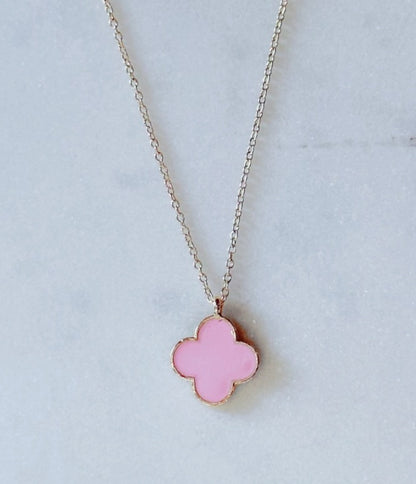 Gold clover charm necklace