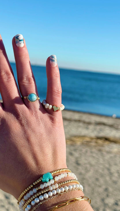 Ocean tides necklace and ring set