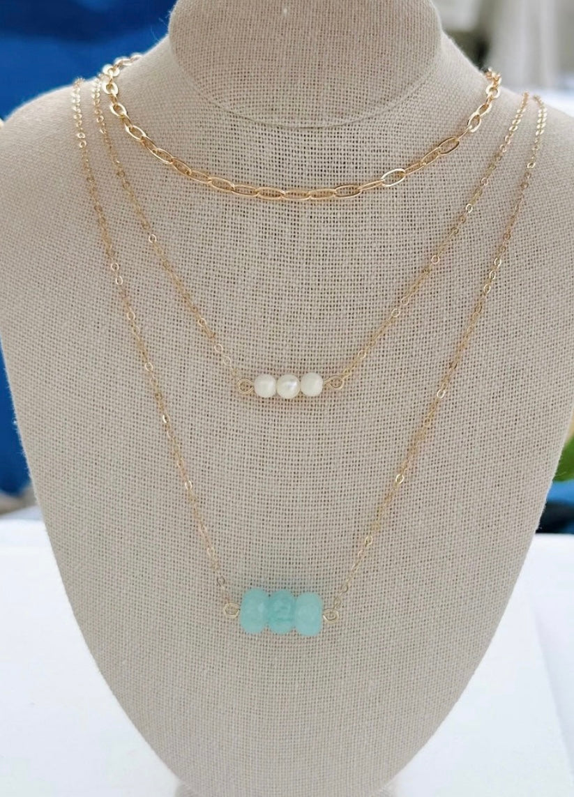 Ocean tides necklace and ring set