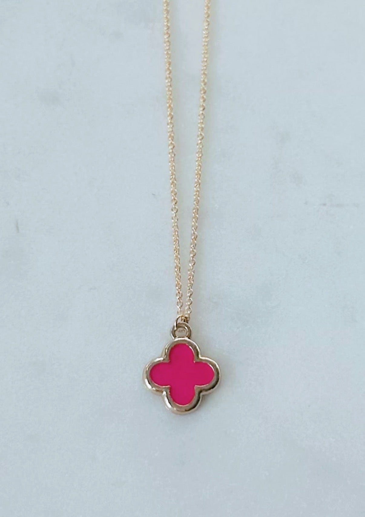 Gold clover charm necklace