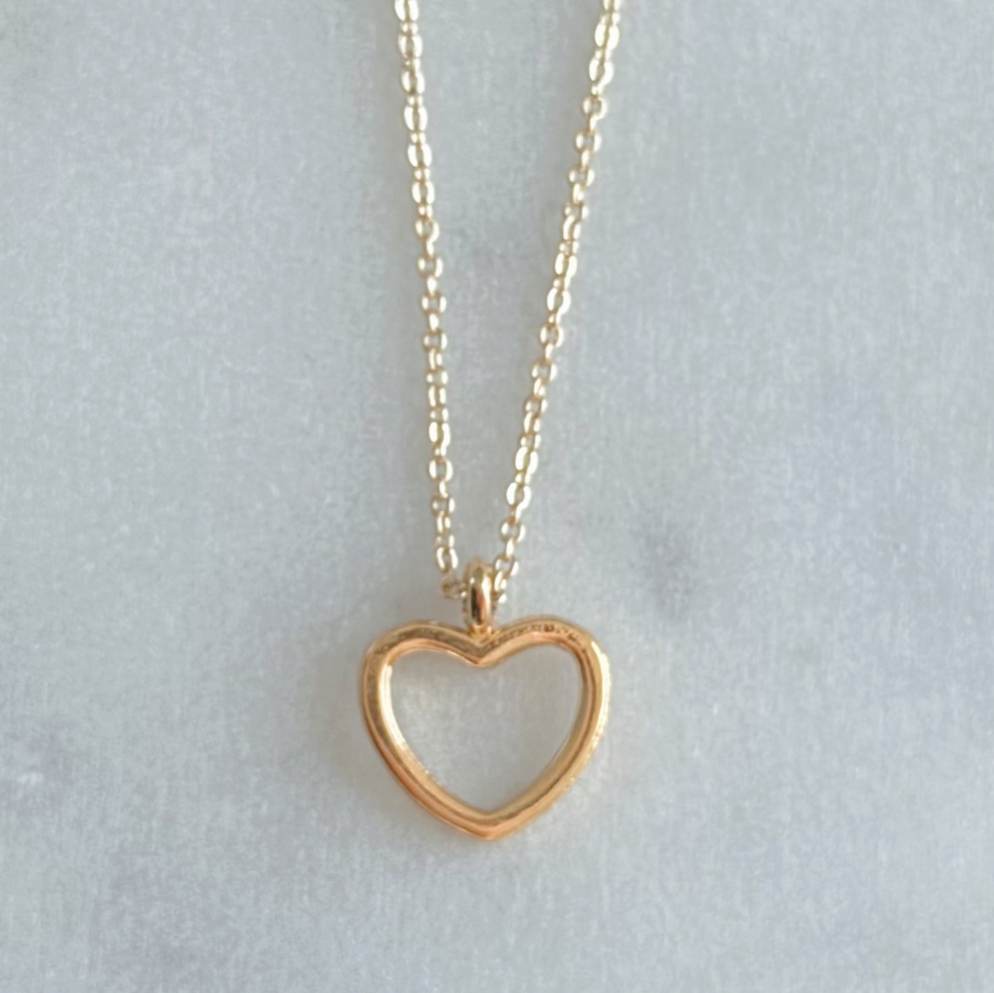 Gold Heart Charm Necklace