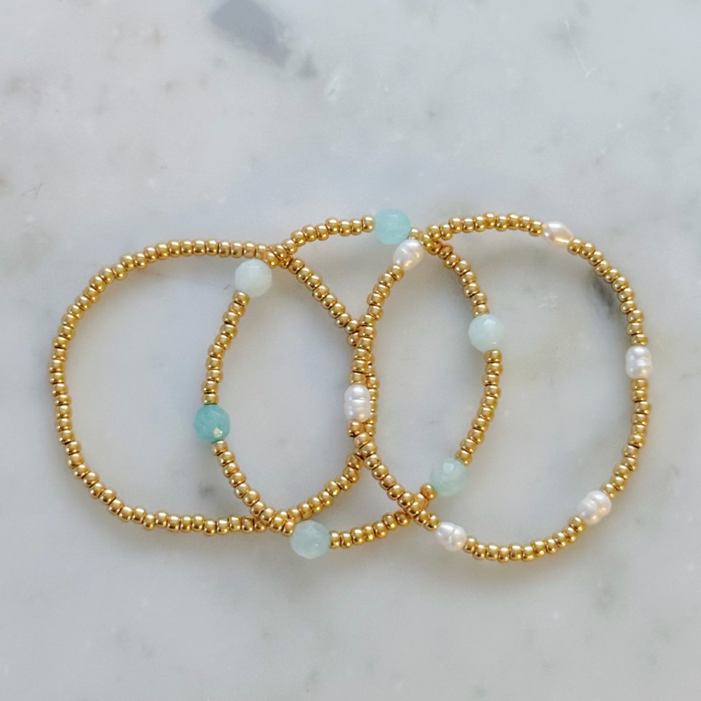 Boardwalk beaded bracelet stack