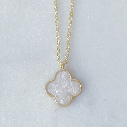 Gold clover charm necklace