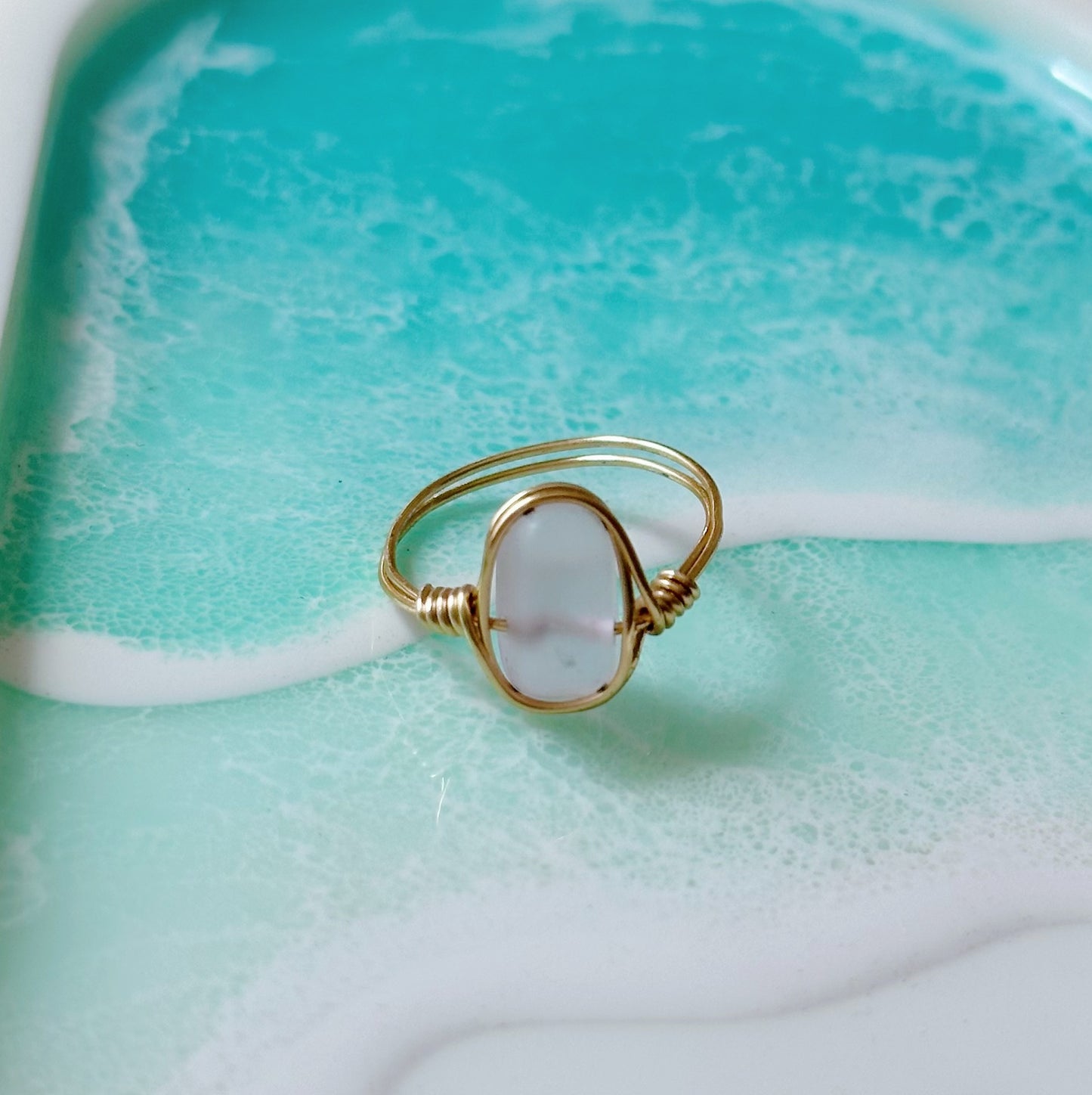 Sea glass ring