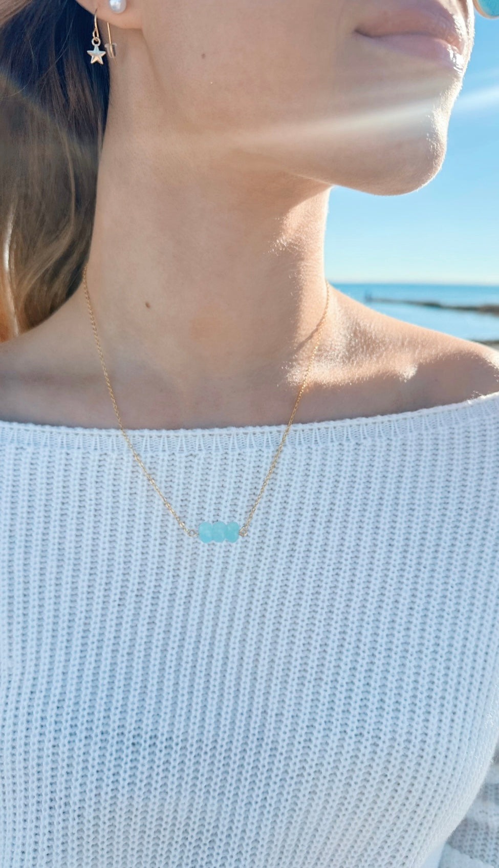 Ocean tides necklace and ring set