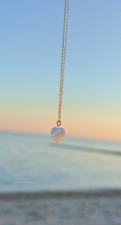 Shell Heart necklace and earring gift set