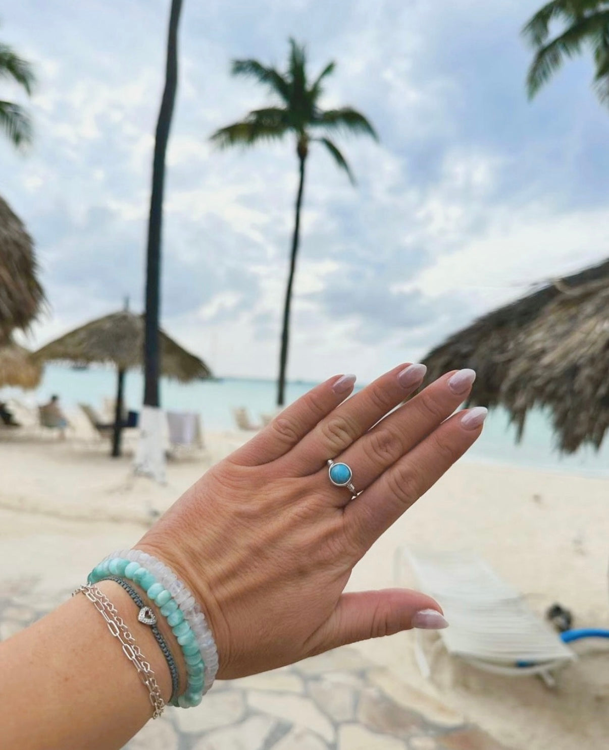 Ocean tides necklace and ring set