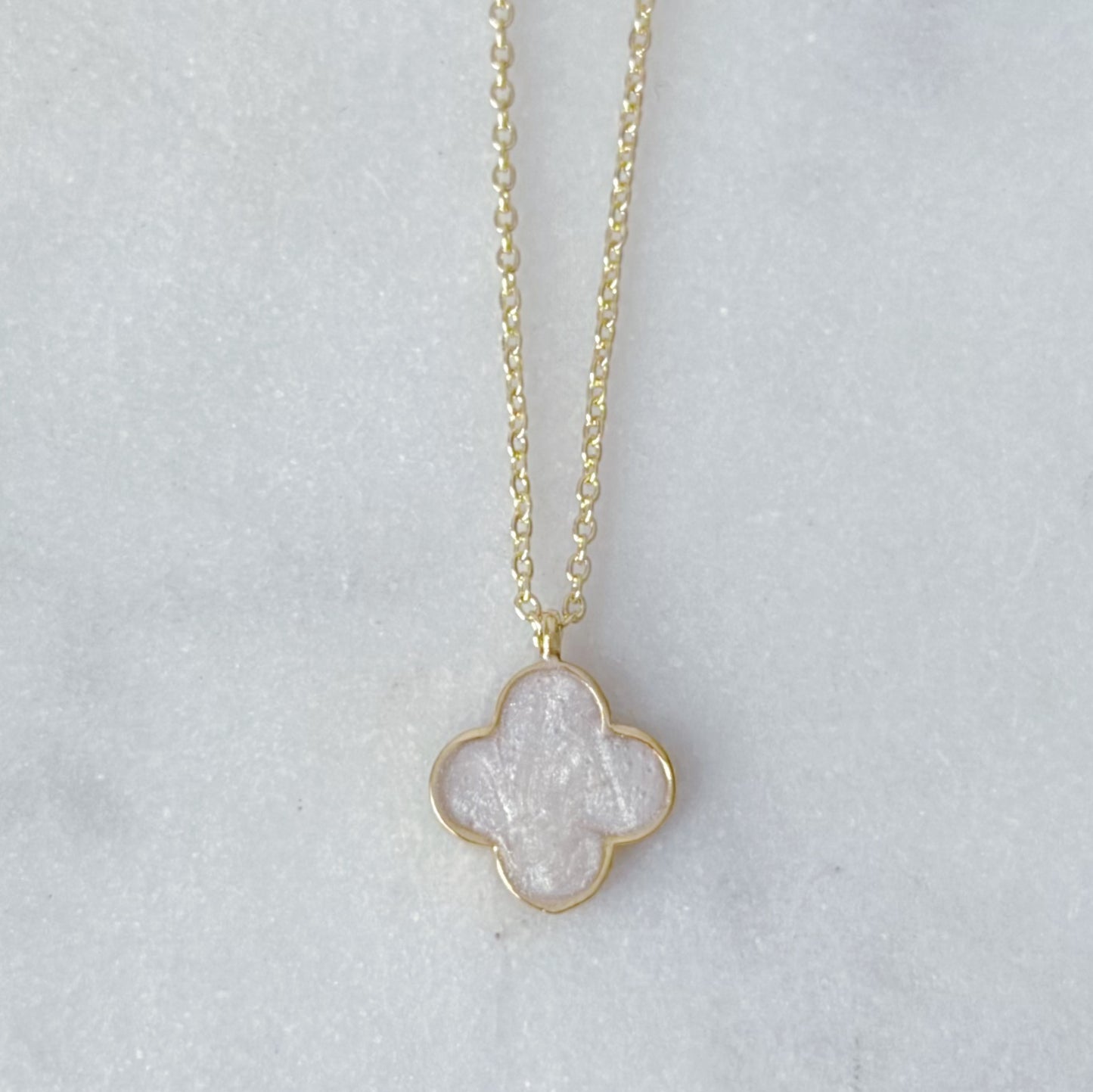 Gold clover charm necklace