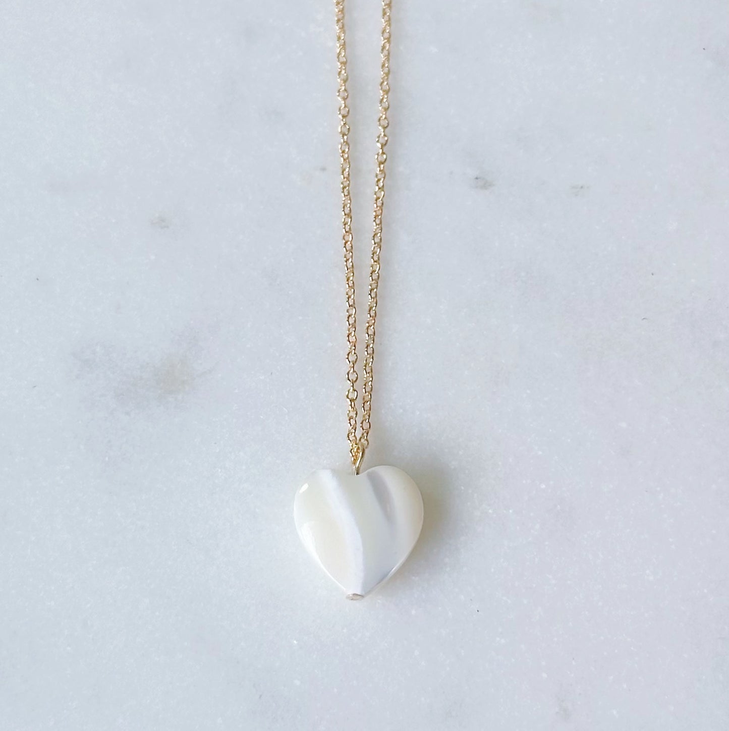 Shell heart pendant necklace