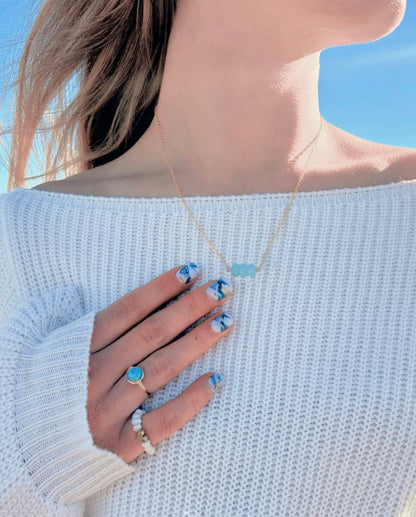 Ocean tides necklace and ring set