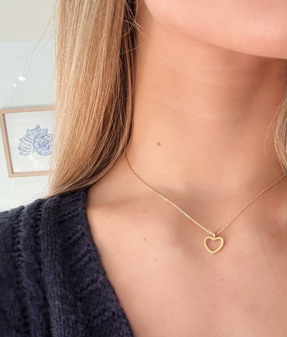 Gold Heart Charm Necklace