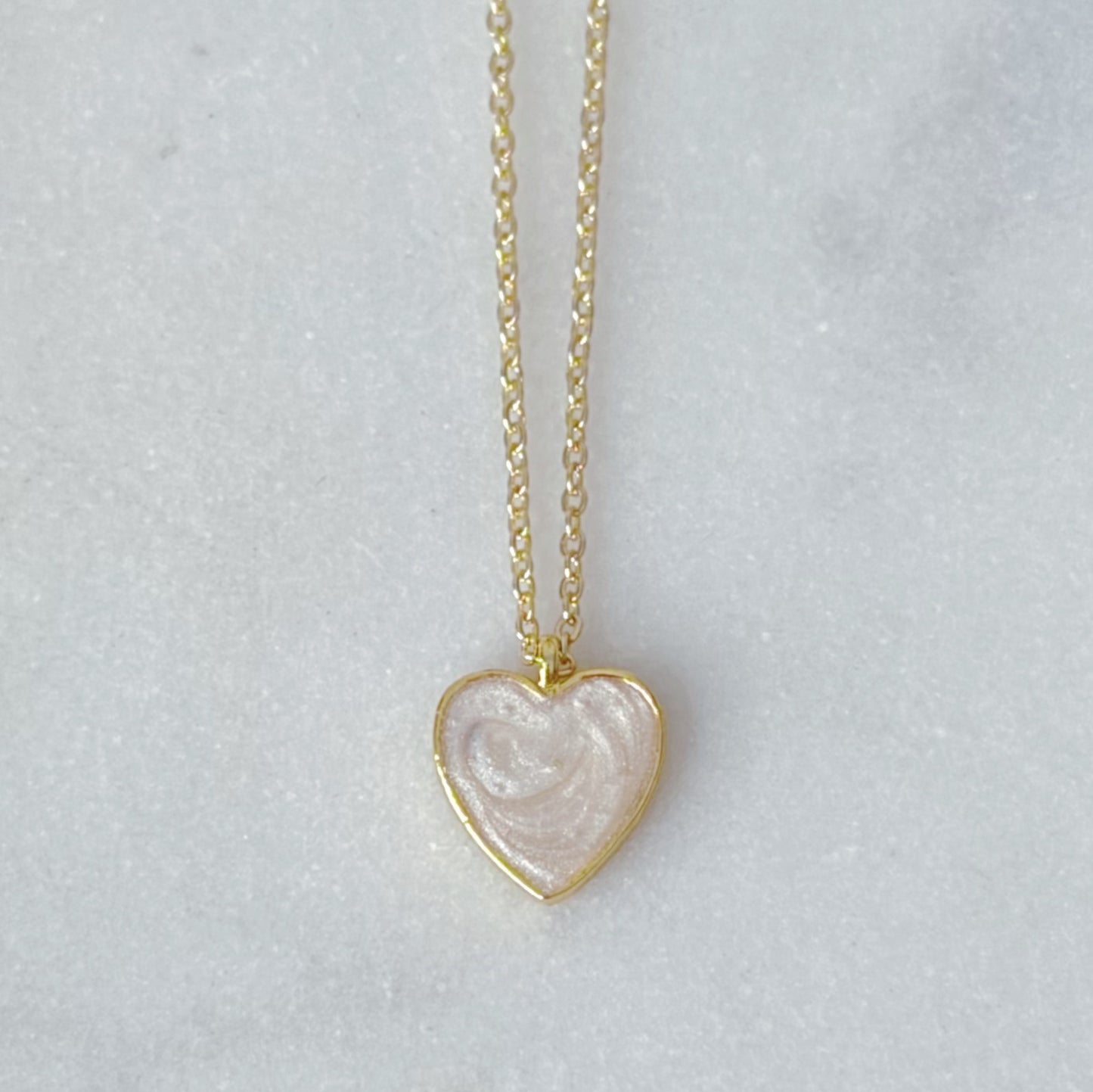 Dainty heart charm necklace