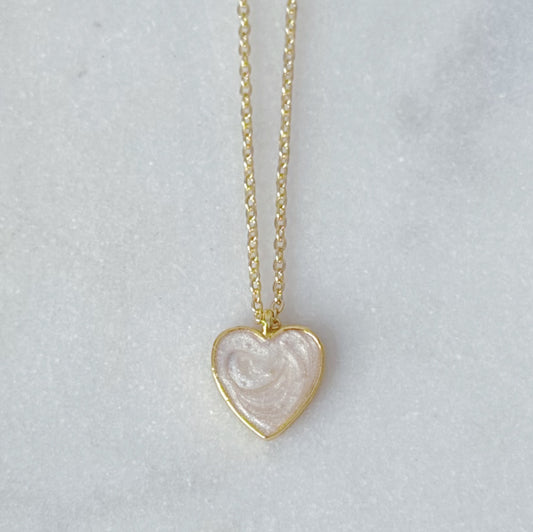 Dainty heart charm necklace