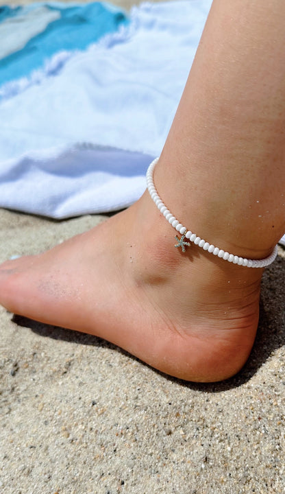 Starfish beaded anklet