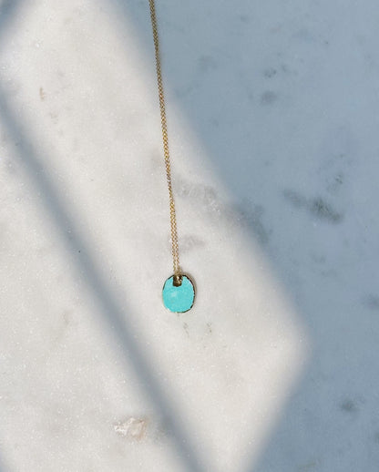 Turquoise tag necklace