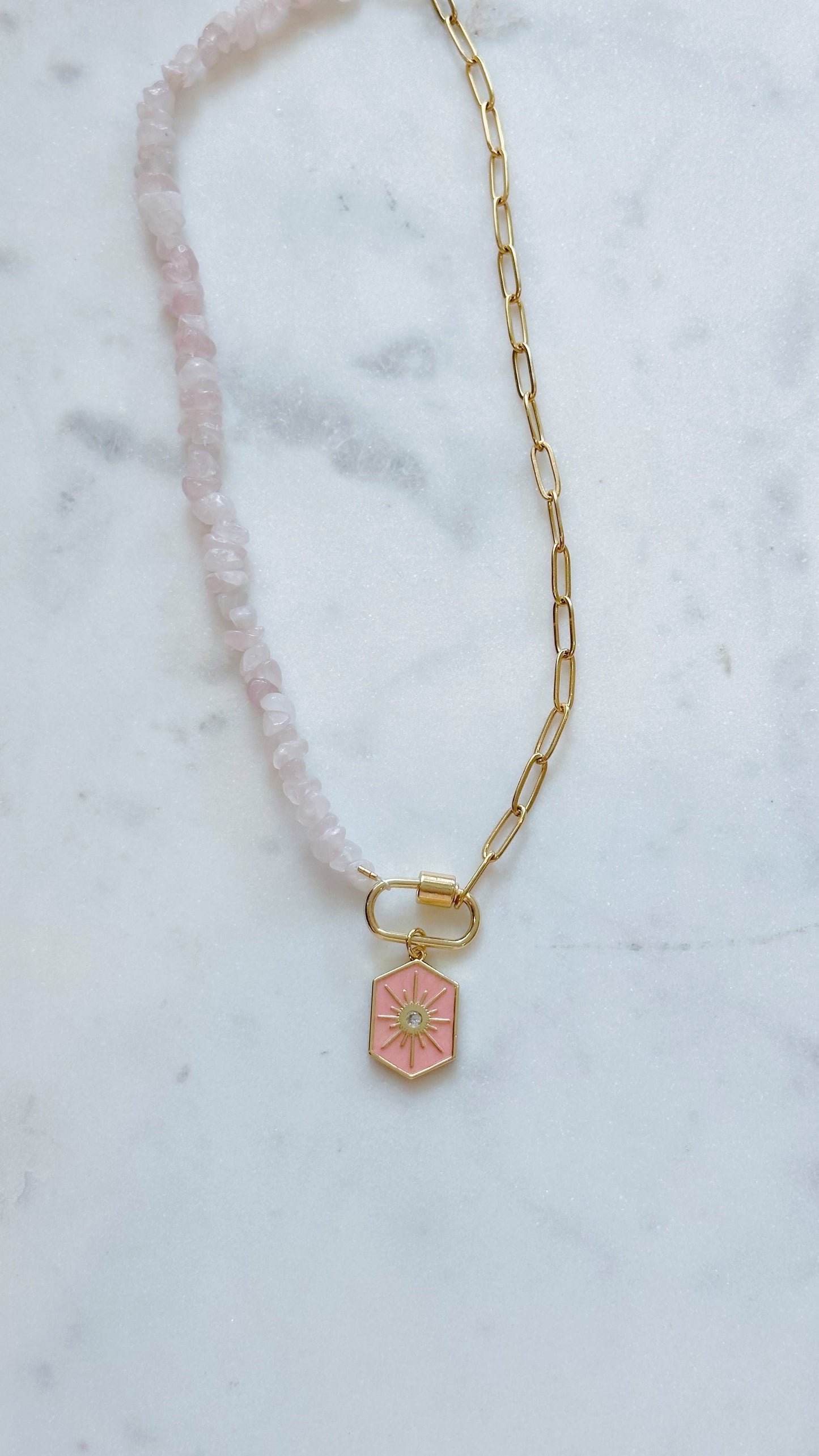 Pink Horizons chain and gemstone necklace