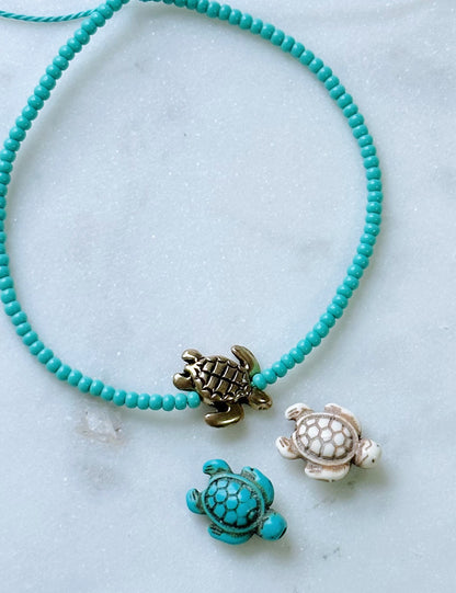 Turtle beaded anklet