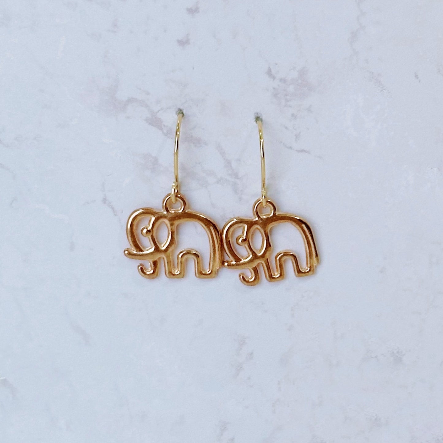 Elephant charm dangle earrings