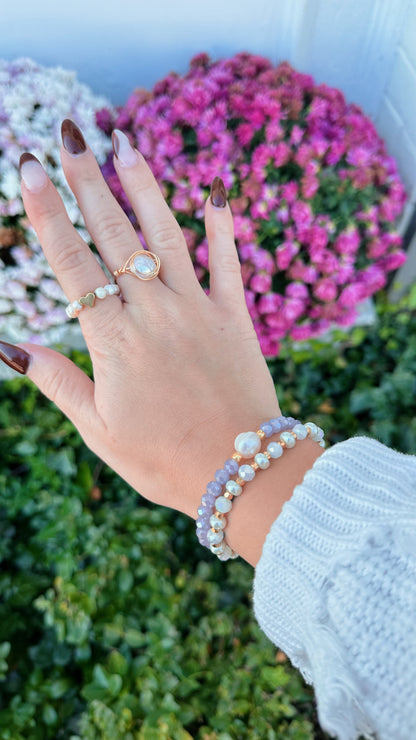 Pearl charm ring