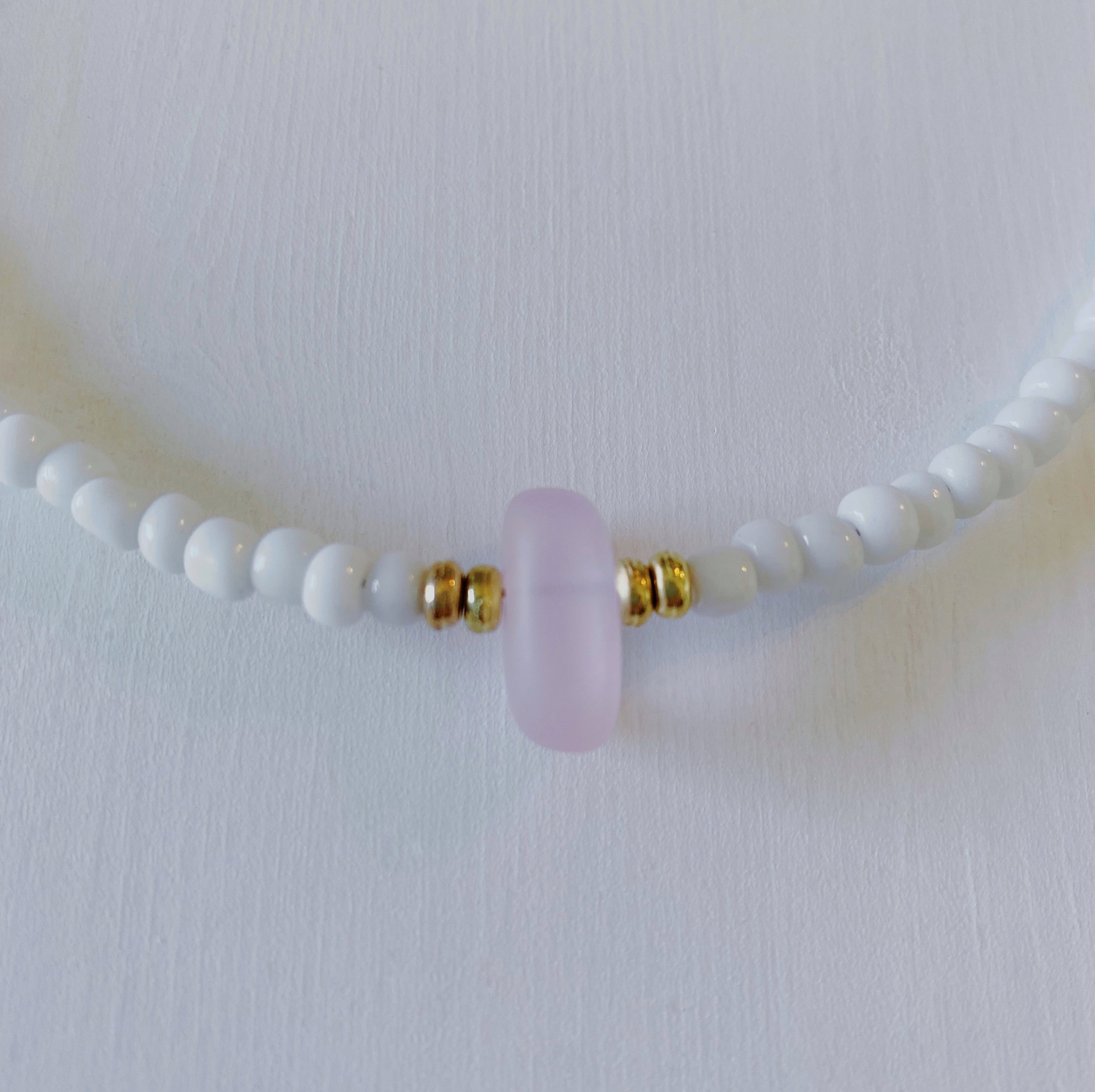 Buy the White Magnesite Mens Beaded Necklace | JaeBee Jewelry