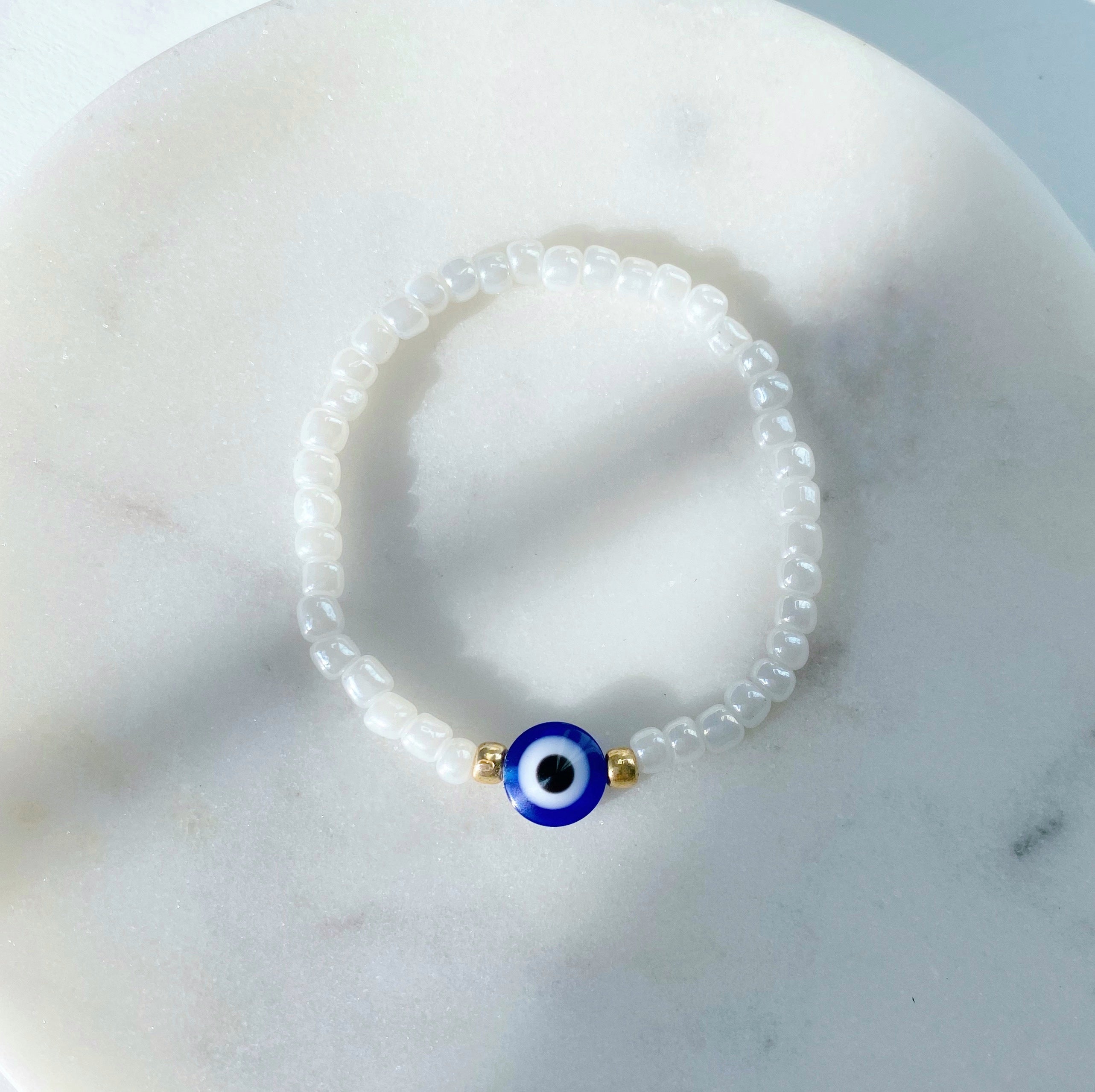 White evil eye on sale bracelet