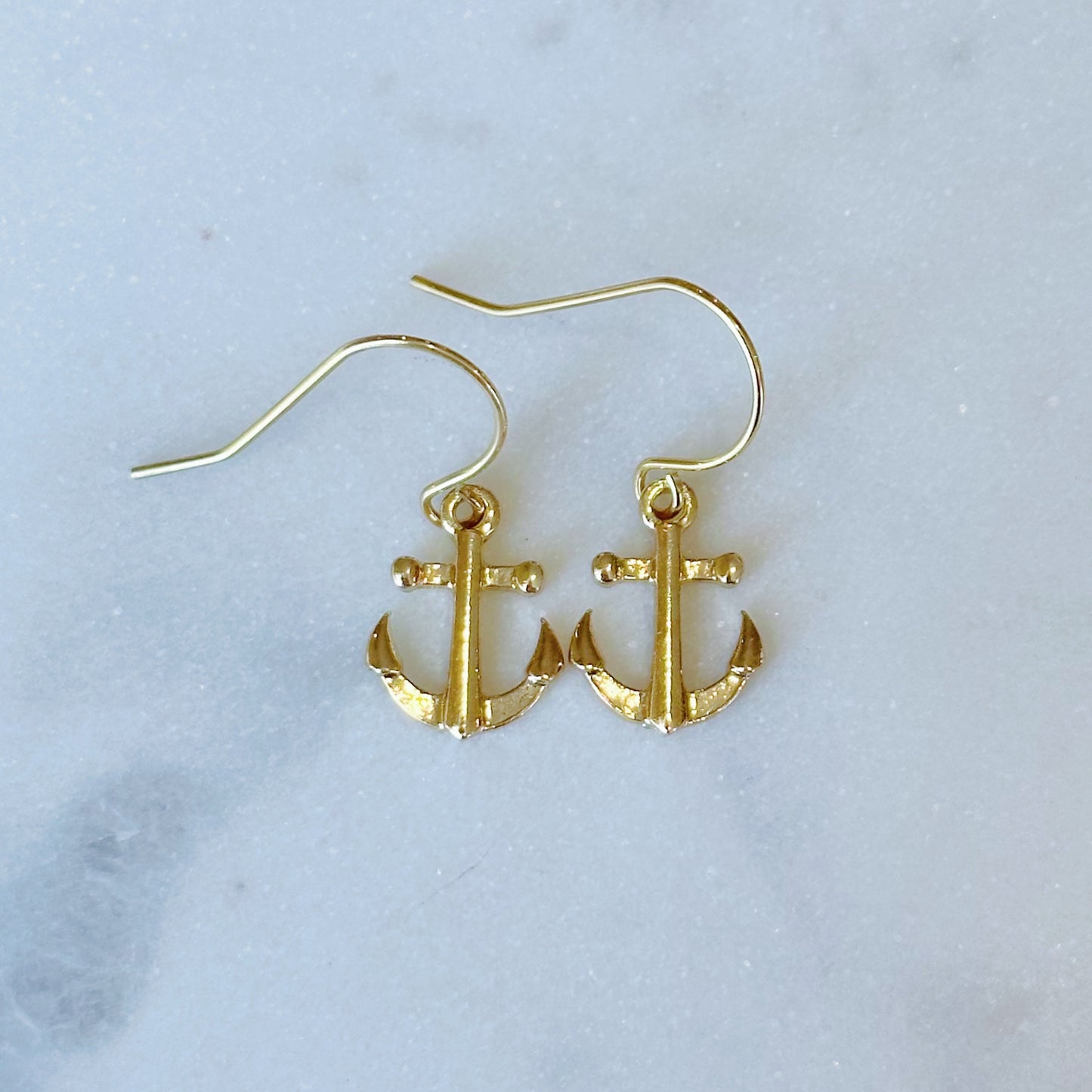 Anchor charm dangle earrings