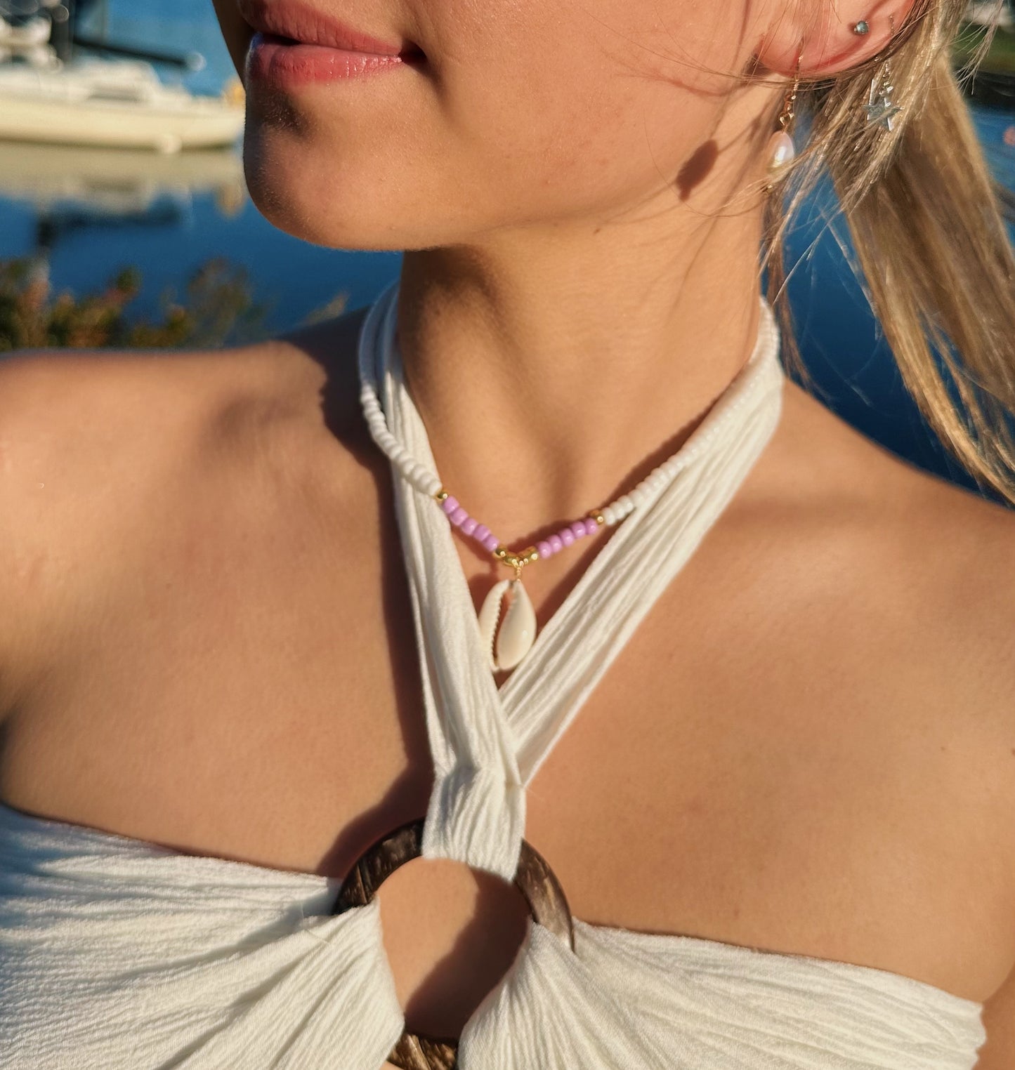 Seashell beaded necklace