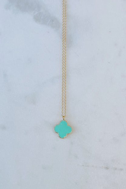 Gold clover charm necklace