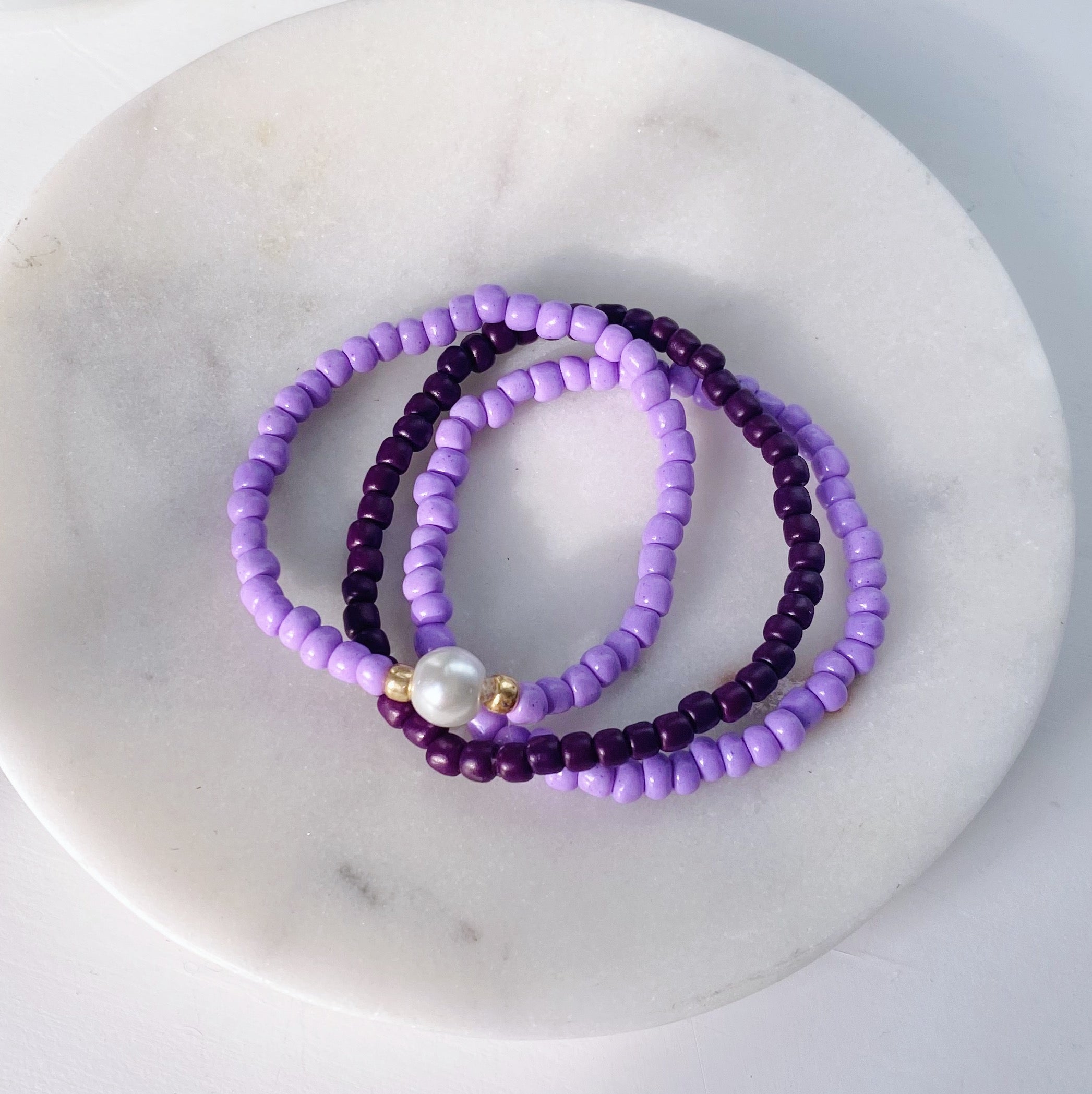 Pastel Lavender Purple Bridesmaids Pearl Bracelet With Sterling Silver |  Silver Sensations